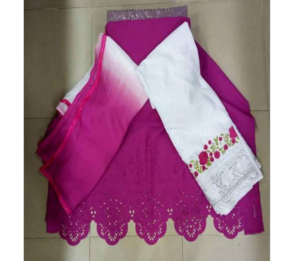 Unstitched Cotton Embroidery Shalwar Kameez For women 