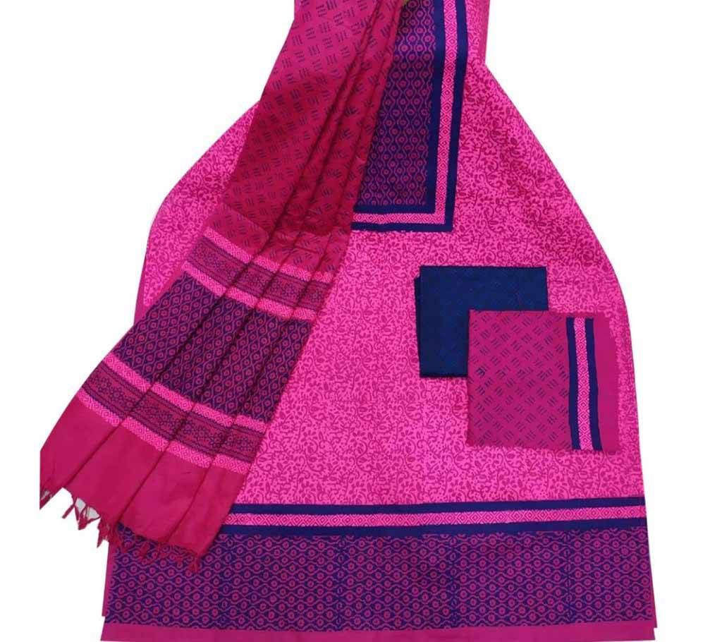 Unstitched Block Printed Cotton Salwar kameez st-38