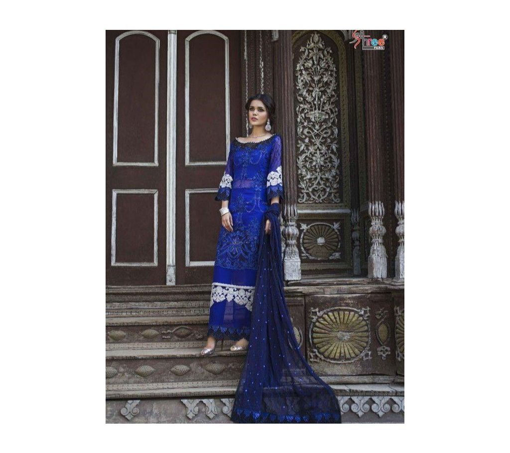 Eshree Fabs Zainab Chottani Vol 2 - 7014 - Georgette Navy Blue 3pc