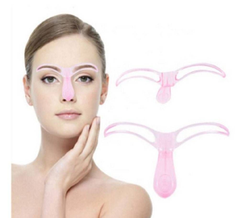 Makeup Eyebrow Grooming Stencil Shaper Ruler Measure Tool