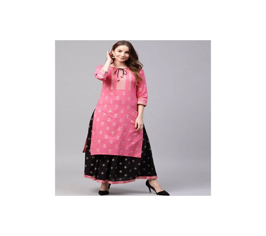 Cotton Kameez With Skirt-