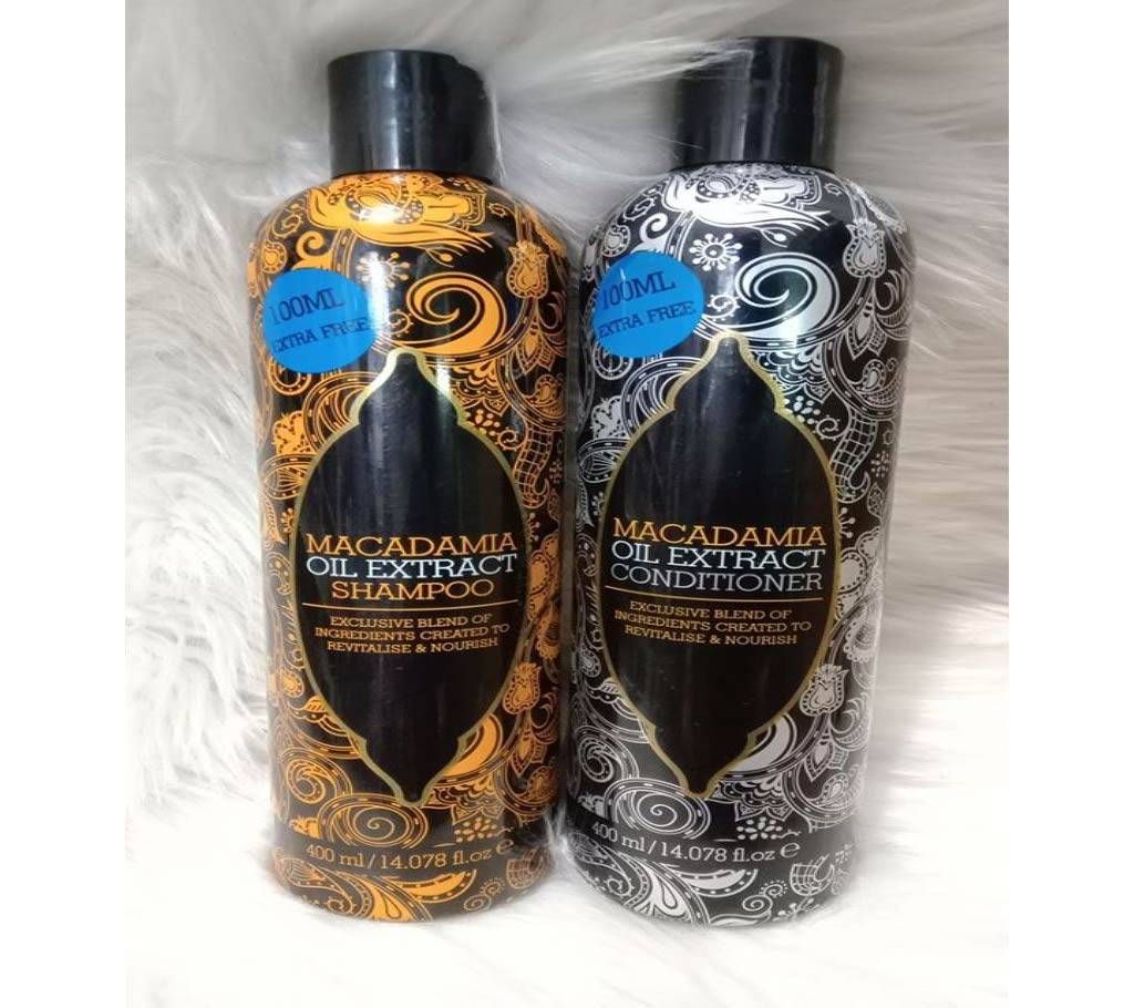 Macadamia Oil Extract Shampoo & Conditioner (400 ml Shampoo & 400 ml Conditioner) -China