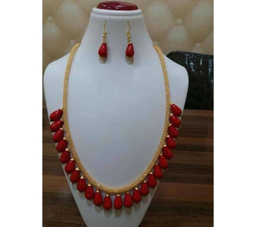 Beads Made Chain with Earrings 