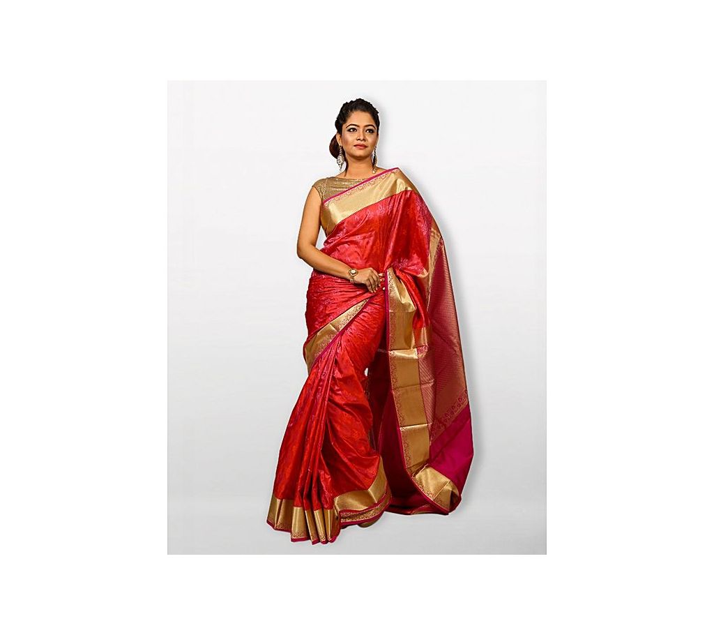 Sareen Kataan Kanjivaram Saree - Red Orange
