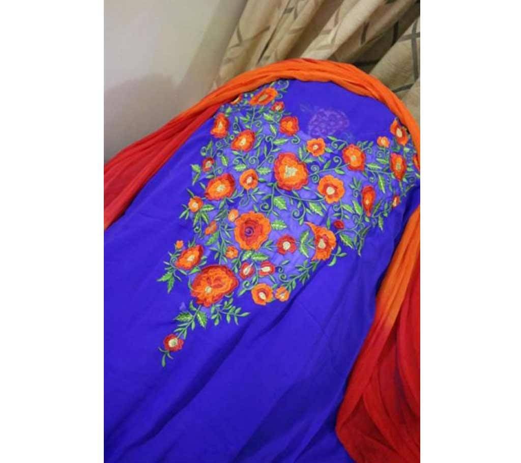 Unstitched Georgette Embroidery 2 Pcs