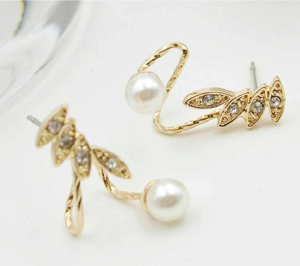 Chia Fashion Exquisite Pearl Stud Gold Earrings (by Pink Point - CHIA110)