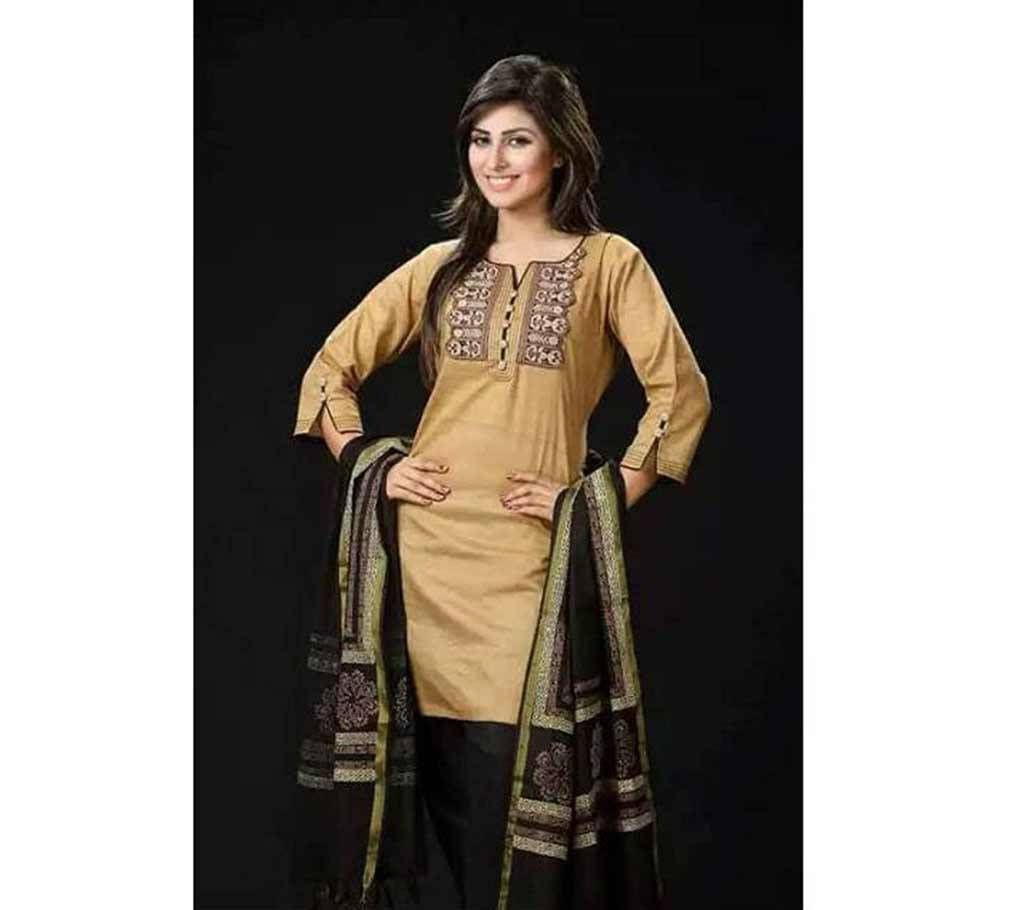 Unstiched block printed cotton replica salwar kameez seblock-8033