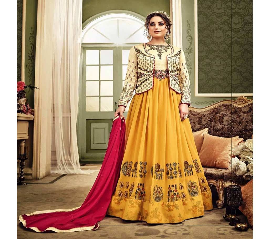 Un-stitched Embroidery Georgette Designer Anarkali Salwar Suit (Copy)