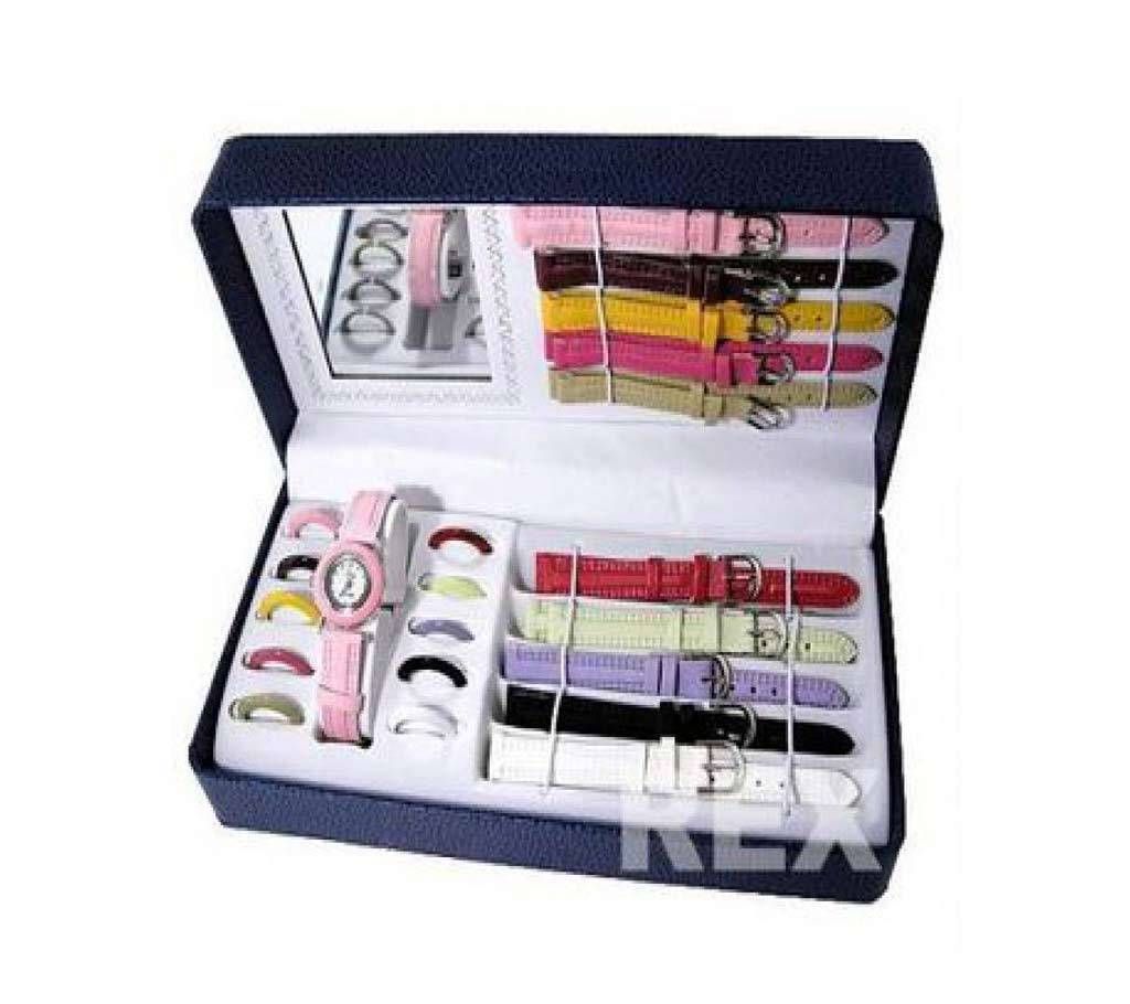 16 in 1 Changeable Dial & Belt Ladies Watch