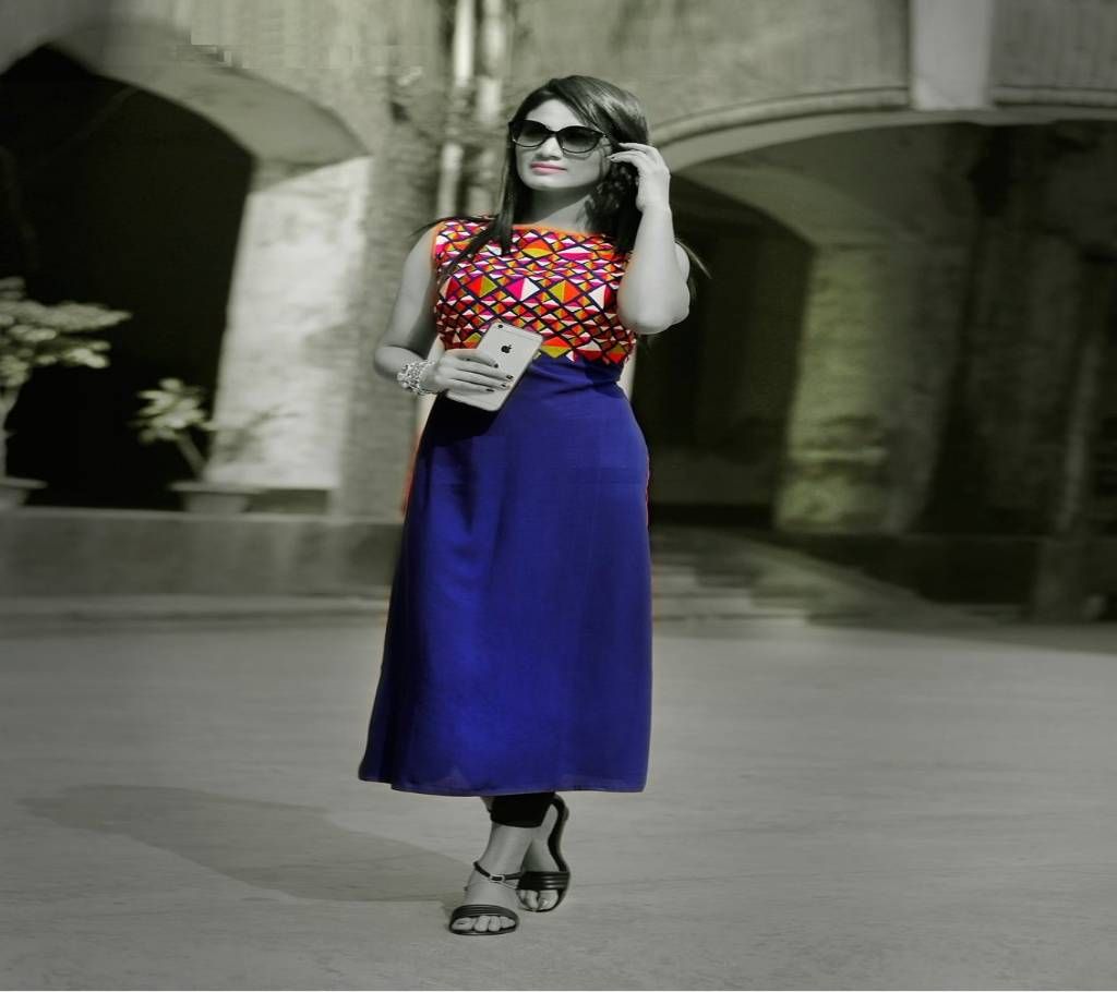 un-stitched blue georgette salwar kameez
