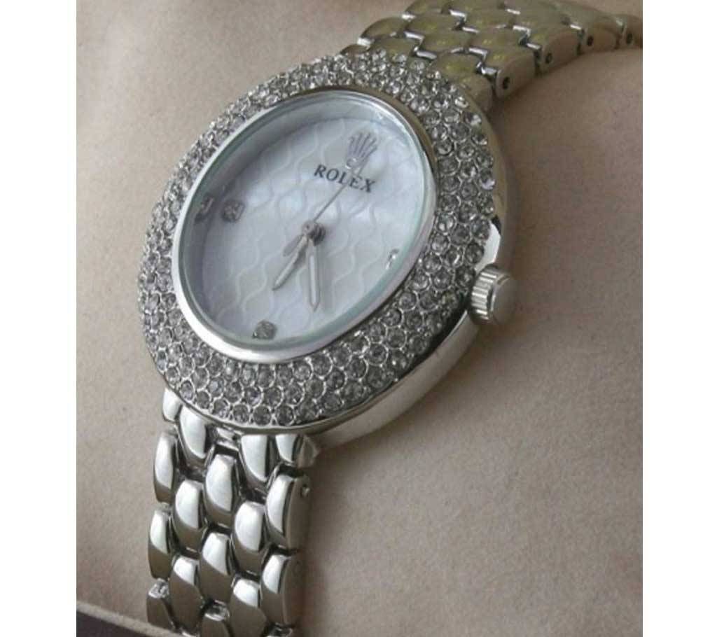 Ladies Silver Stainless Steel Analog Watch