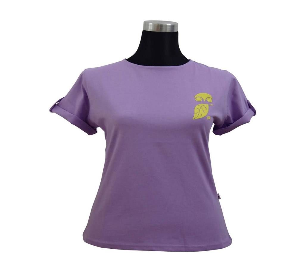 C. Petal Fold Sleeve Ladies T-Shirt