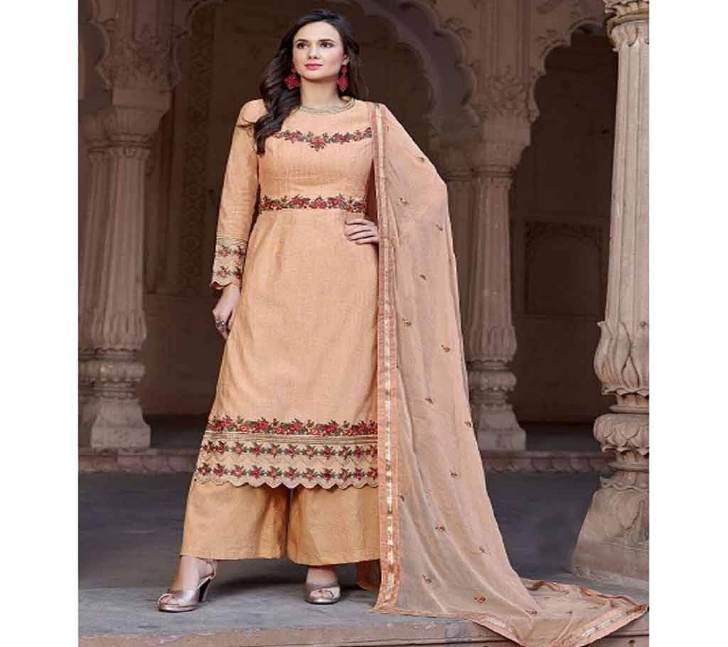 Bela Lavender Unstitched Cotton Three Piece 479