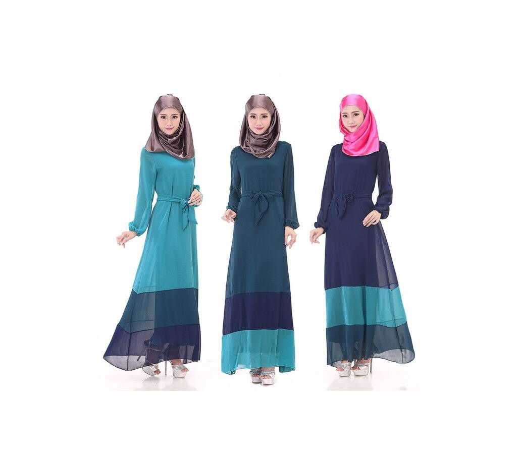 Pest, Navy Blue, Light Cyan Georgette  Borka For Women