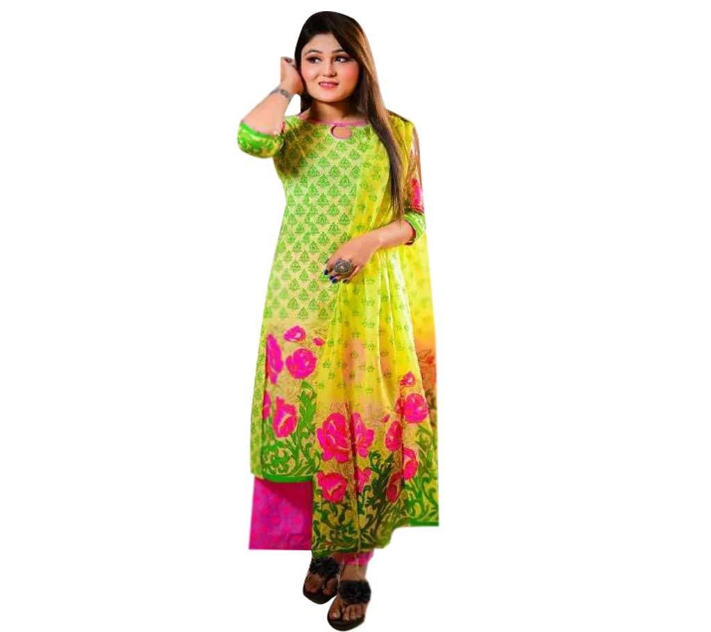 Unstitched Cotton Print Cotton Three Piece 