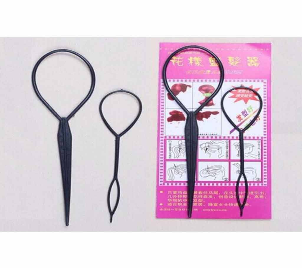 1 pair Womens Synchronized pull hair pin wear hair sticks pattern twinset portable hair maker accessories