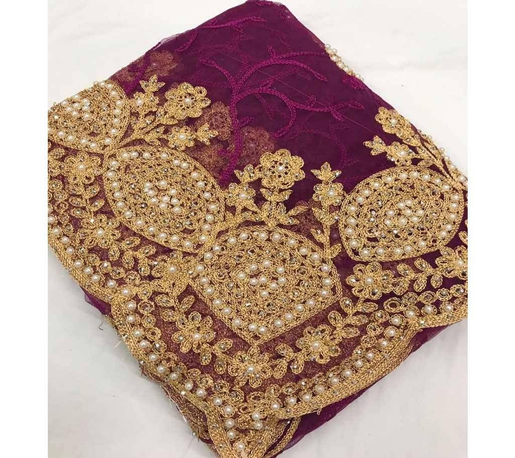 Hand Work Embroidery Banglori Silk Saree 