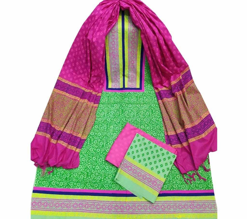 Unstitched Block Printed Cotton Salwar kameez st-39