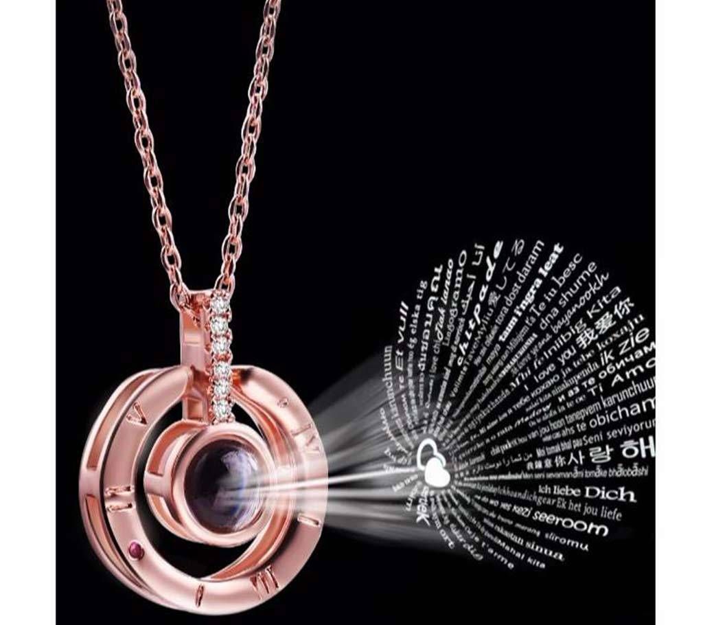 100 Languages Titanium Steel Unique Elegant Pendant Necklace