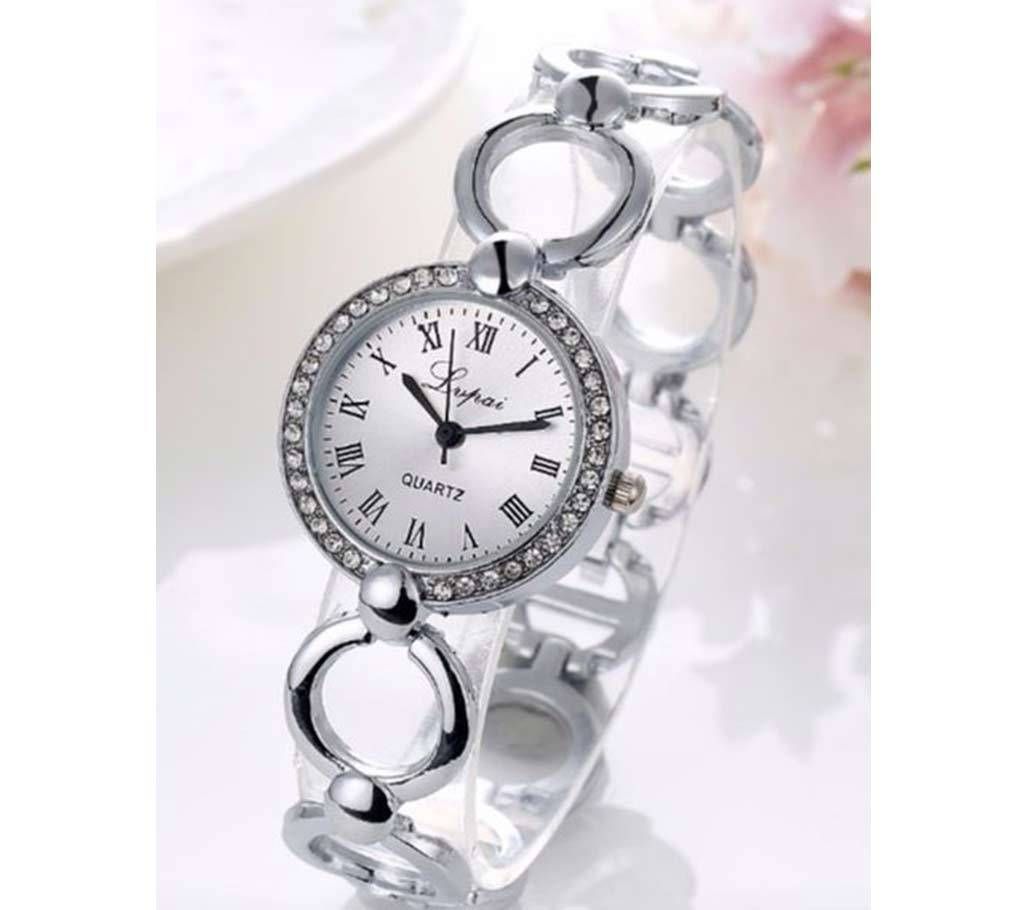 Lvpai  Luxury Crystal Silver Plated Bracelet Watches For Women