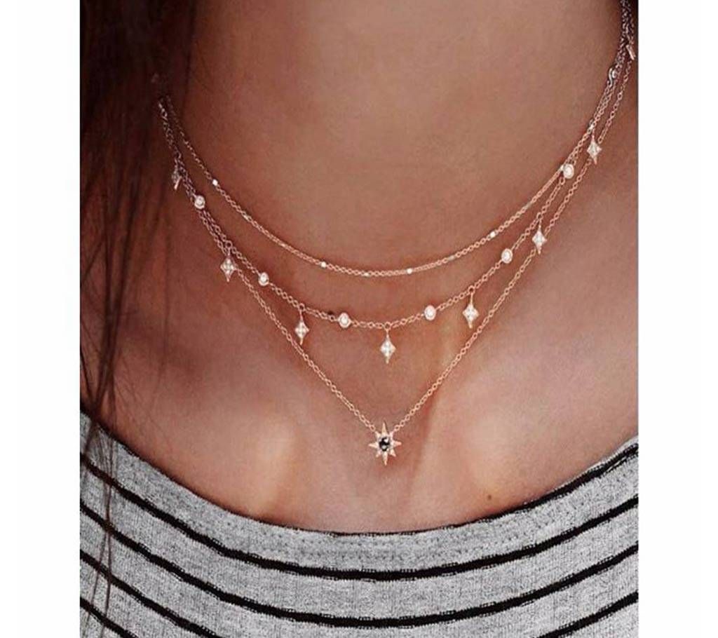 Multilayer Crystal Pendant Necklace For Women