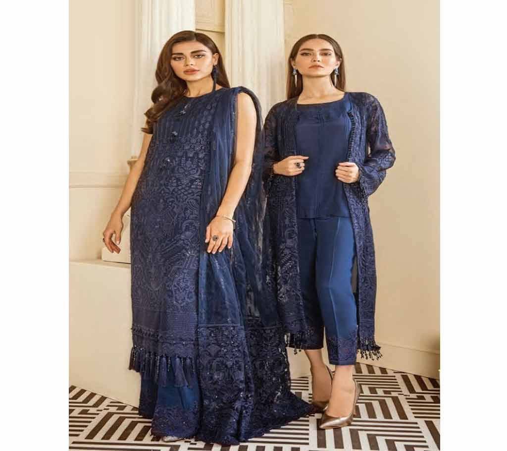 Unstitched Net fabric salwar kameez for women (1 set)