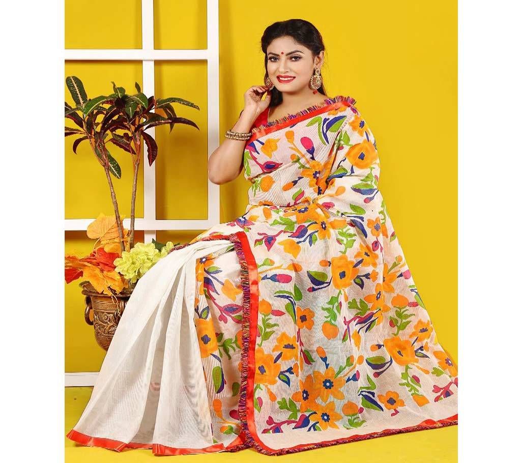 Cotton Butics Saree for Woman with Blouse Piece