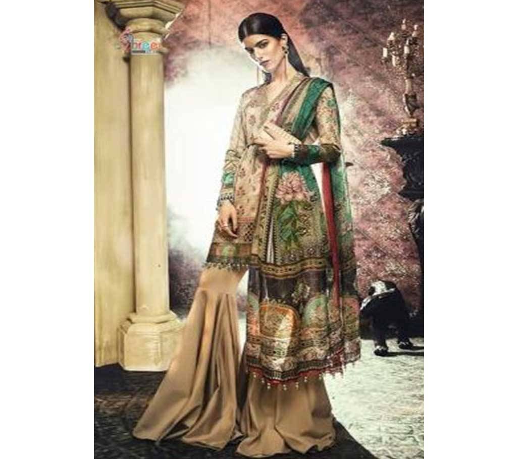 Maria.B. Silk Collection Unstitched Cotton 3Pcs- 1012