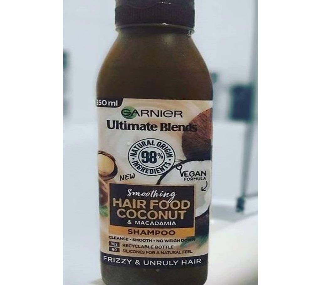 Garnier Ultimate Blends Repairing Hair Food Coconut & Macadamia Shampoo  350ml-Italy