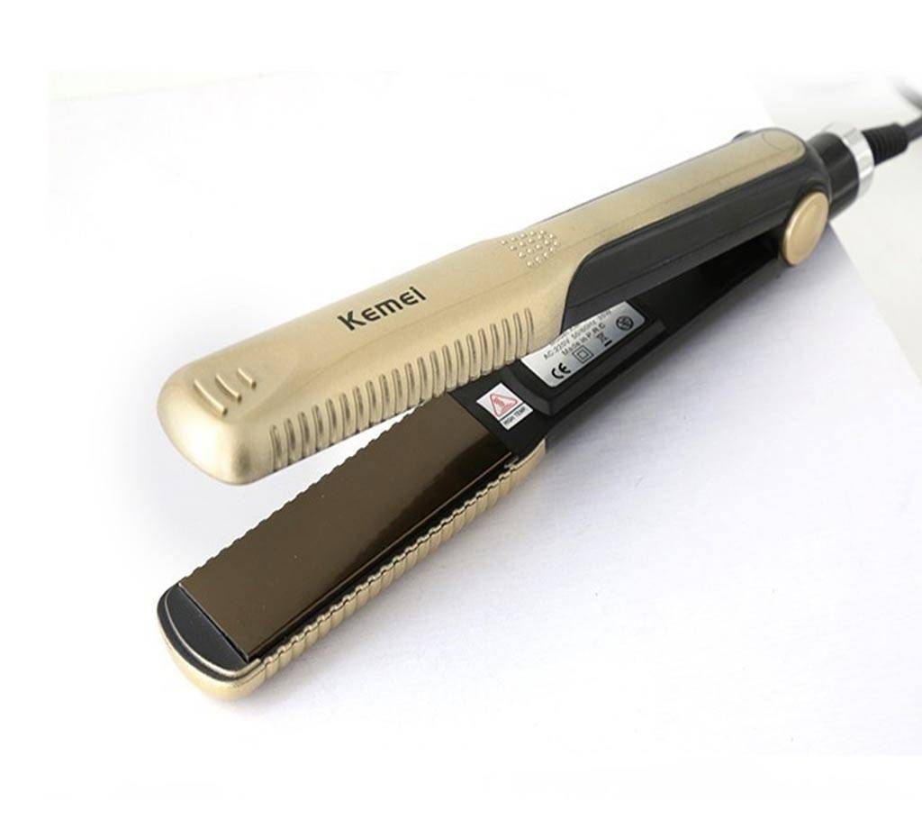 Kemei KM-327 Hair Straightener  Gold1
