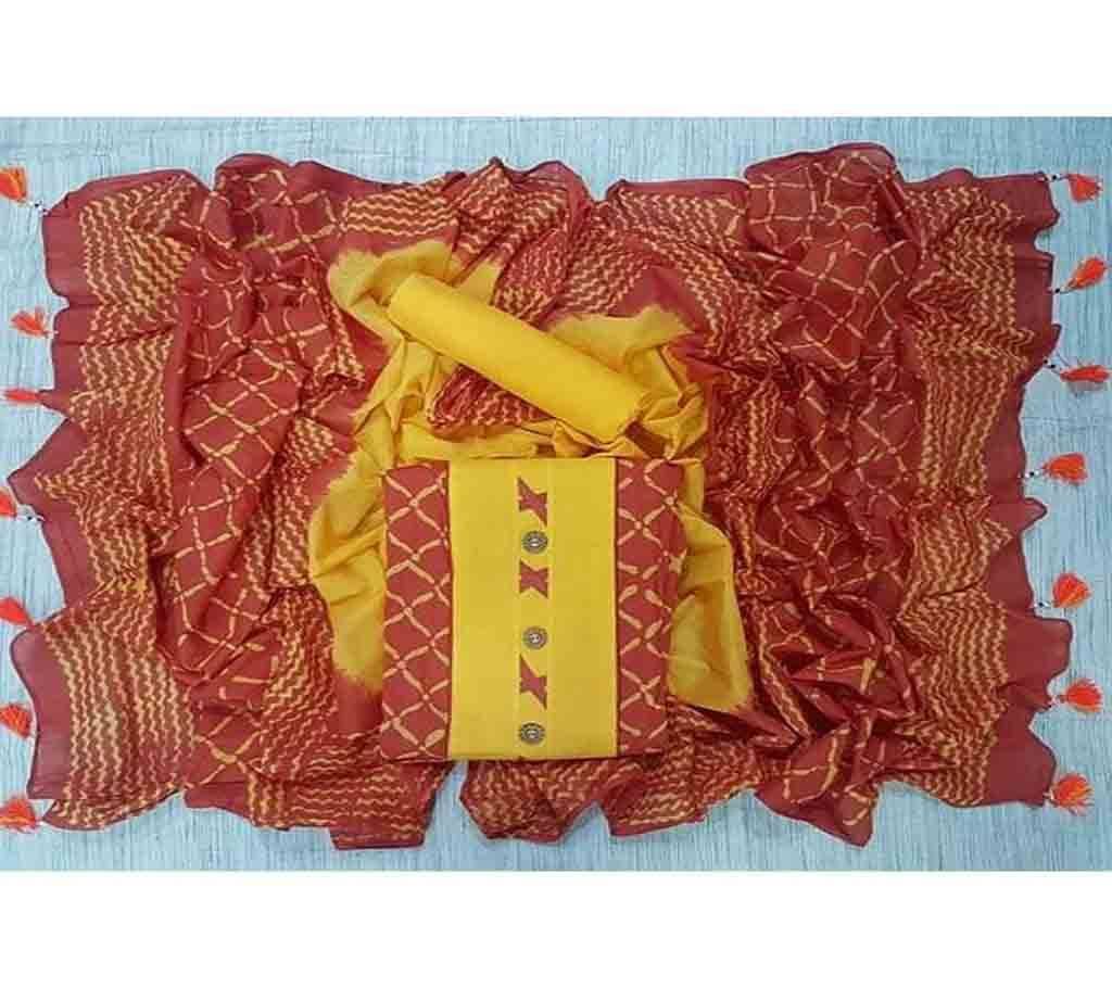 Unstitched Bexi Voil Leach Vegetable Batik Three Piece For Women-3