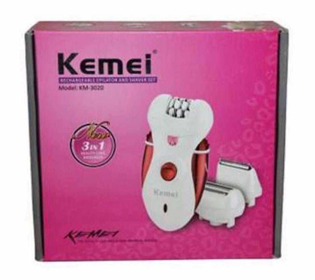 Kemei KM3020 3 in 1 rechargeable epilator 