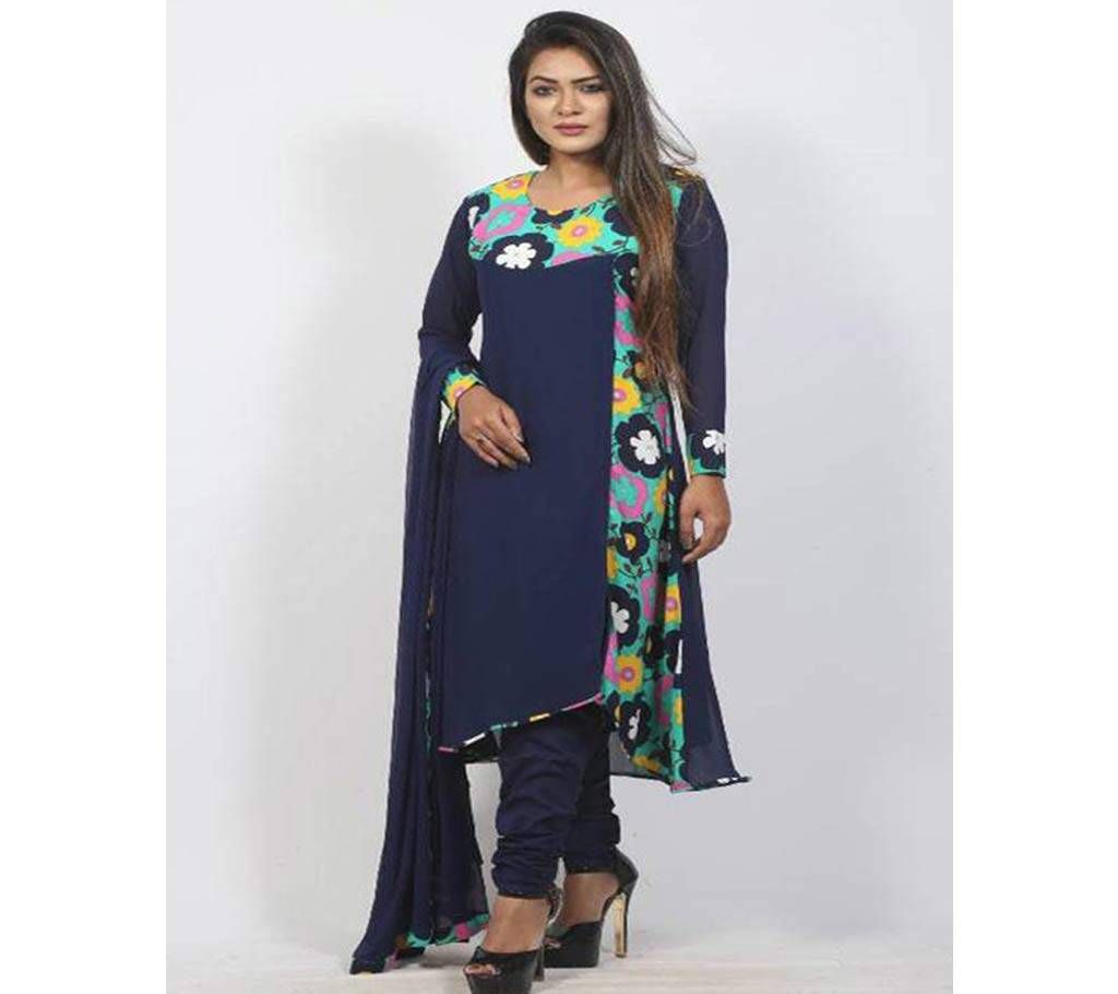 Navy Blue Georgette Salwar Kameez For Women