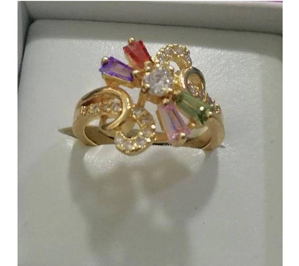 Multicolored Stone Setting Ladies Finger Ring
