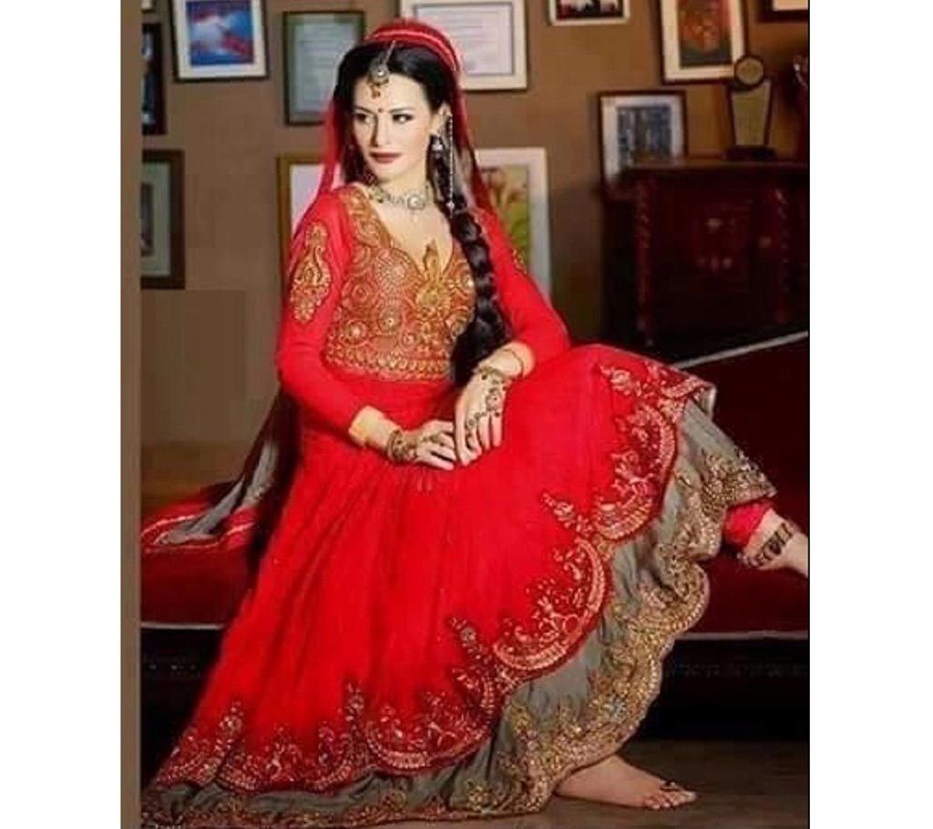 Semi stitched Georgette long party suit