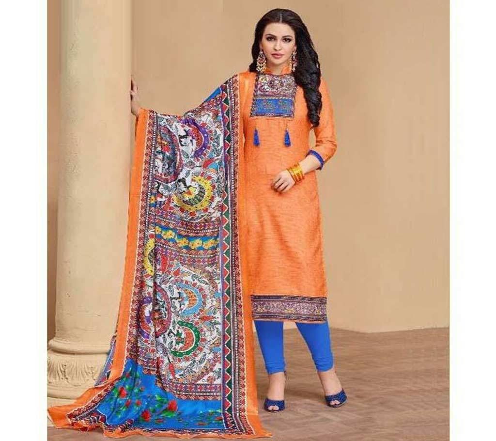 Angroop Plus Indian Designer Unstitched Jupitar Silk Three-Piece
