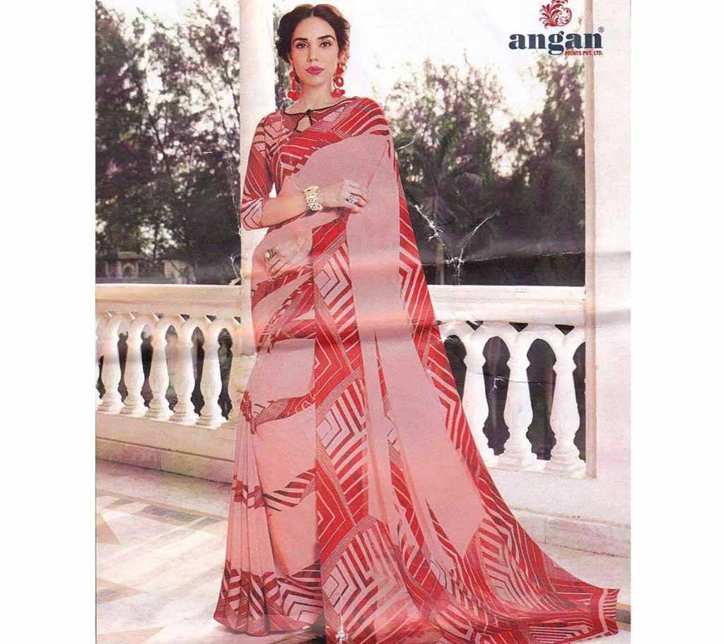 Printed Indian Georgette Silk Saree