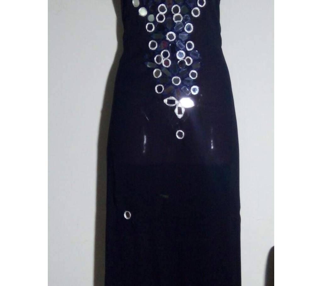 Unstitched Georgette Glass Work Kameez - one piece