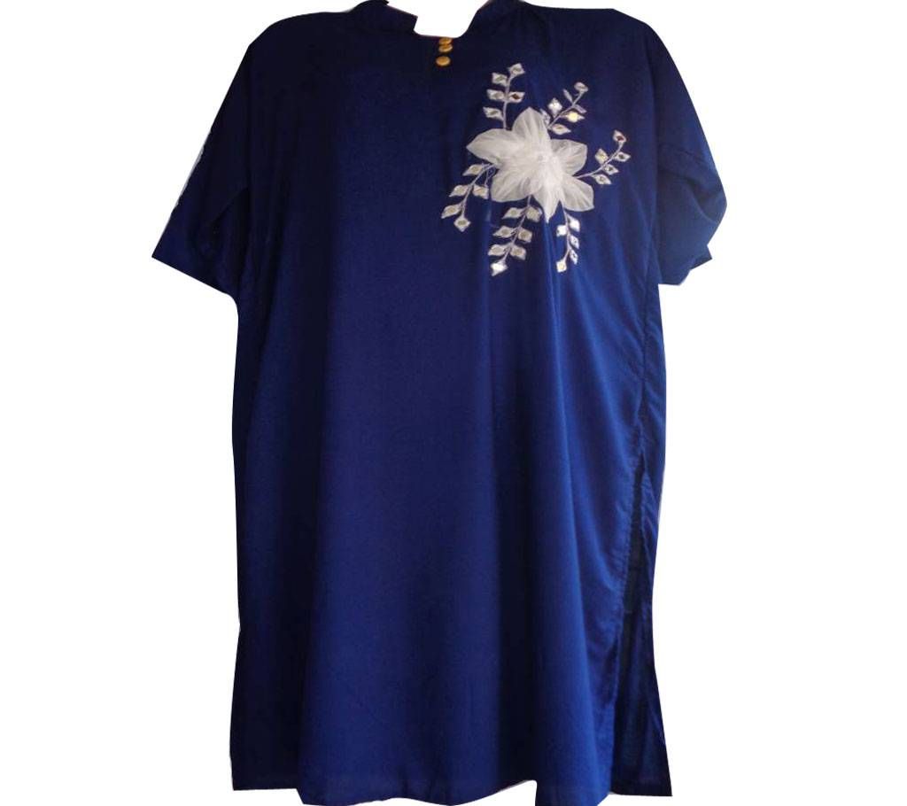White Flower Linen Tops (1 Pcs) - Color: Random