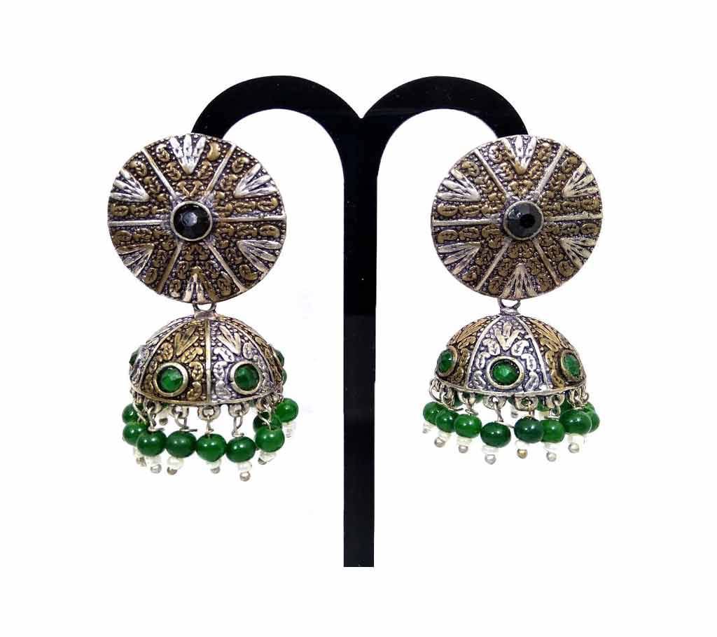GREEN STONE JHUMKA
