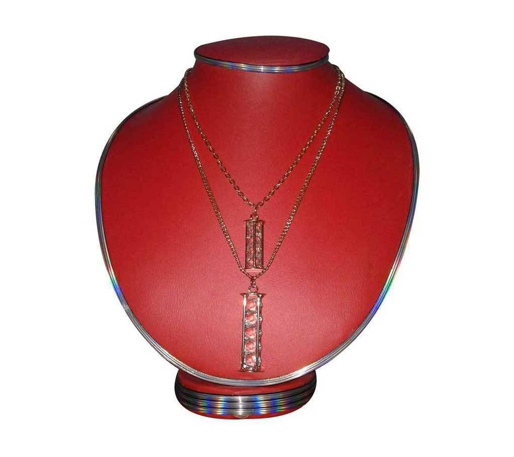 Bullet Shaped Double Layer Gold Plated Pendant 
