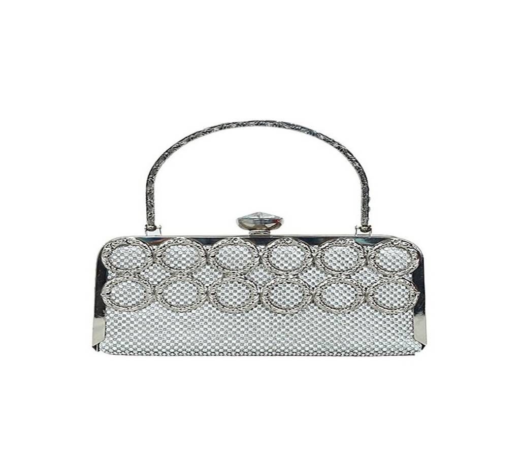 SILVER STONE ARTIFICIAL LATHER HAND BAG FOR WOMEN