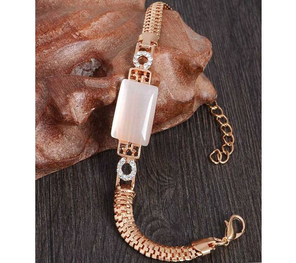 Austrian Crystal Square Cat Eye Stone Chain Bracelet for Women