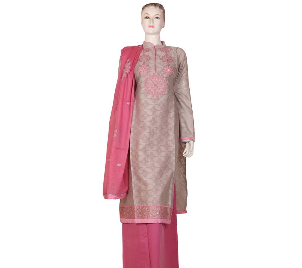 Unstitched Cotton Embroidery 3pcs