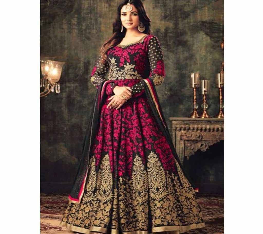 Unstitched Georgette Embroidered Gown (Copy)