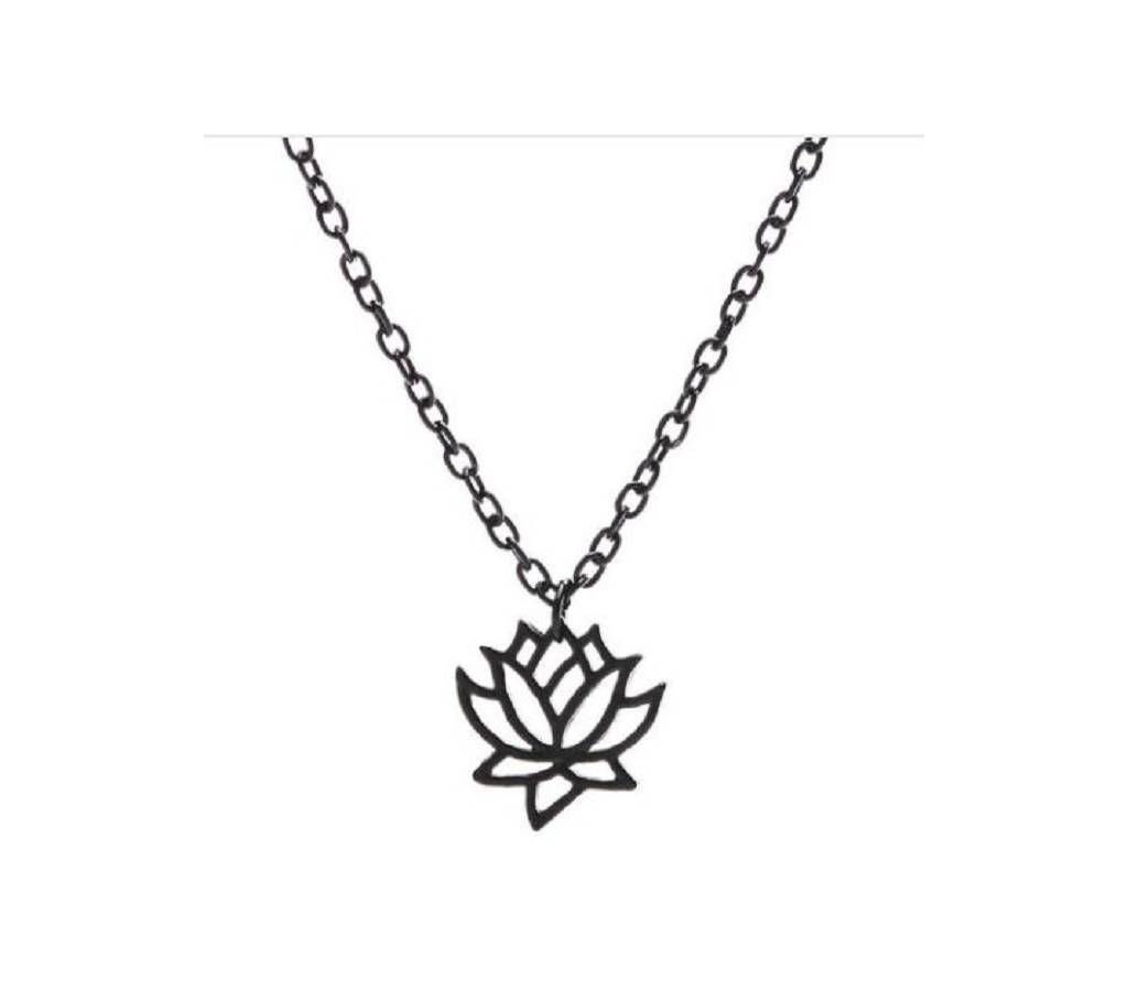 Alloy Chain Lotus Hollow Charm Women Choker Jewelry Plated Flower Pendant Necklace Openwork Cage Pendant Chain