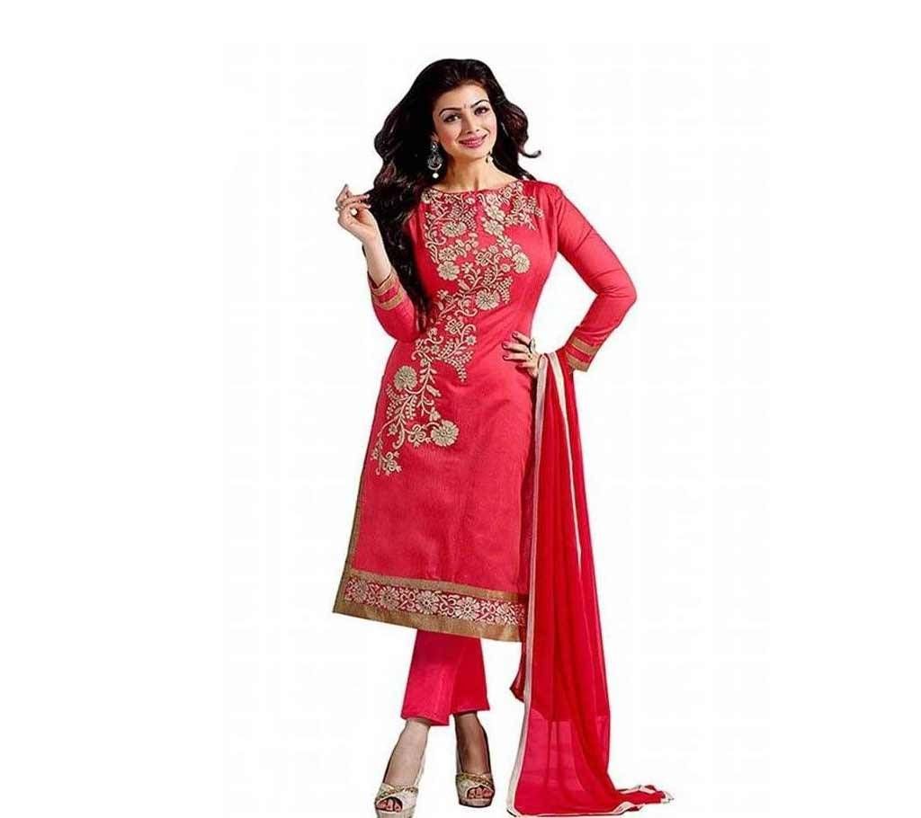 Unstitched block printed Rajdhani voyel cotton Salwar Kameez St block-255
