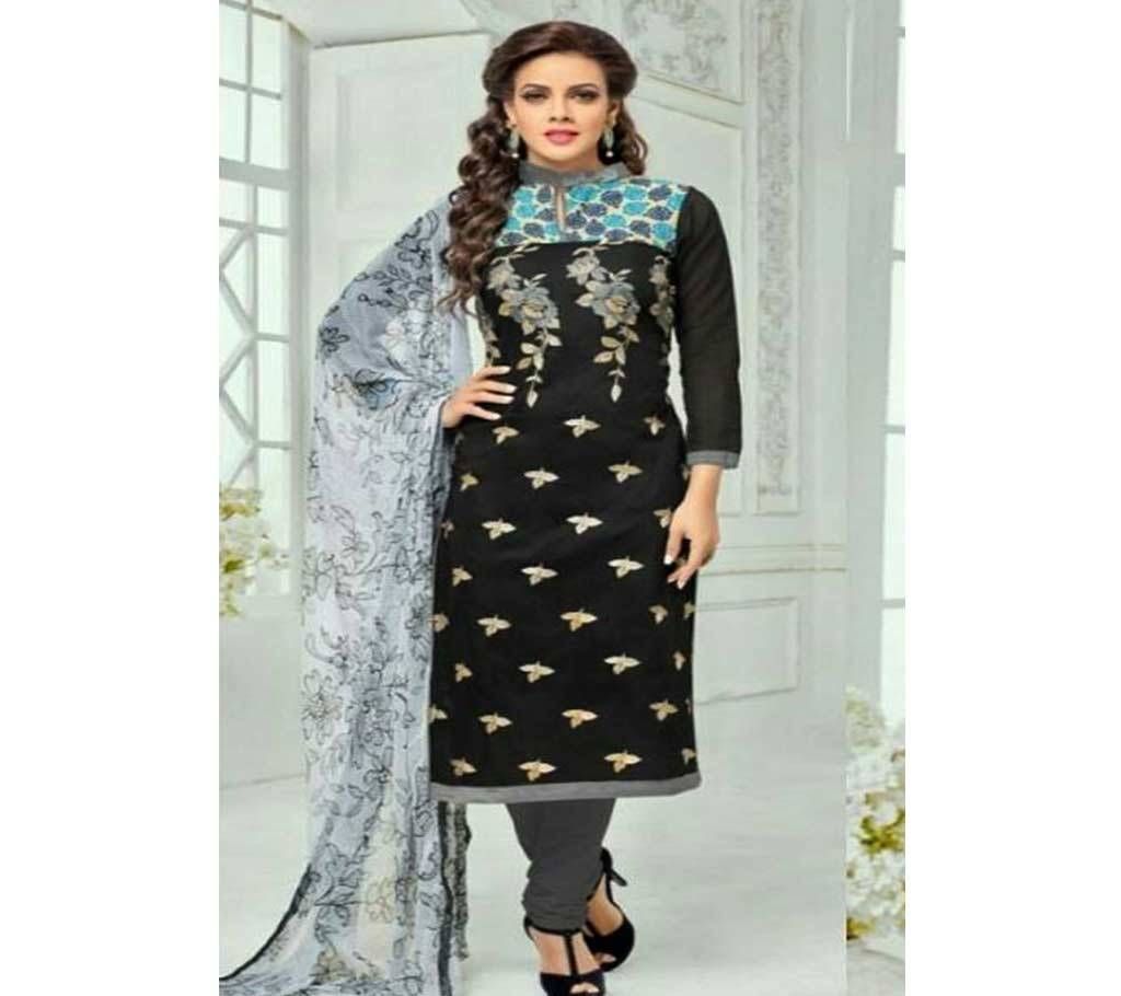 Unstitched block printed Rajdhani voyel cotton Salwar Kameez St block-8031
