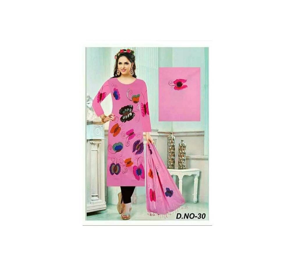 Un-stitched Rajdhani Voyel Cotton Hand print Salwar kameez St block-928 - Copy