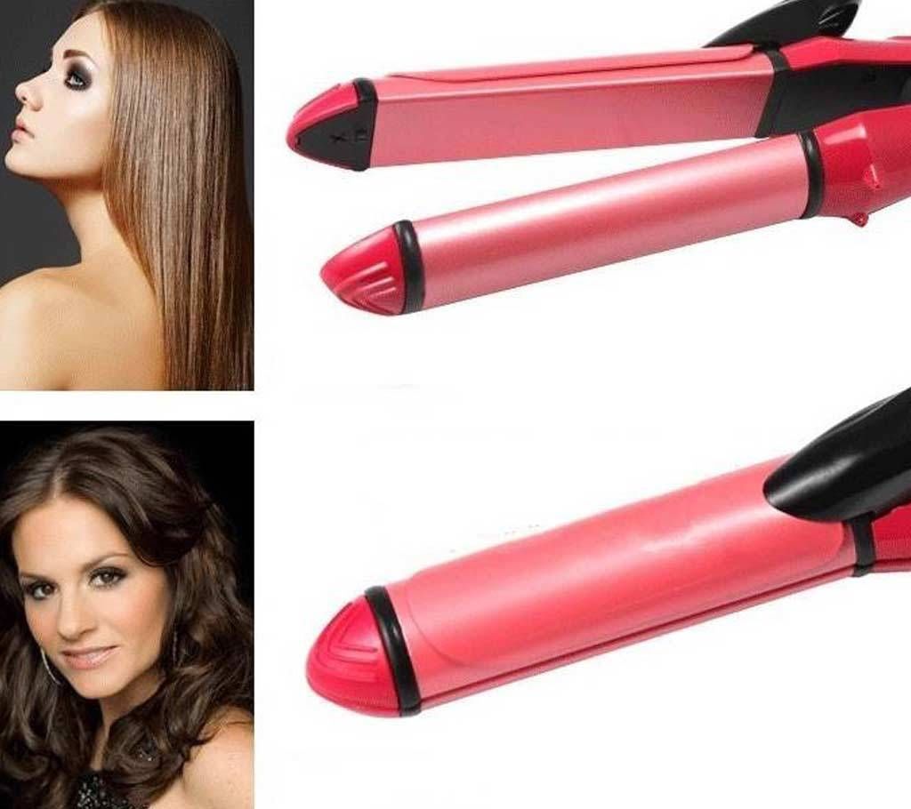 Kemei KM-1055 2in1 Hair strainer & curler Iron